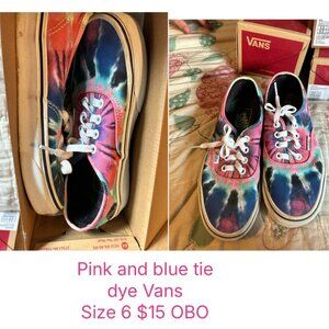 Pink and Blue "Tie Die" Vans
